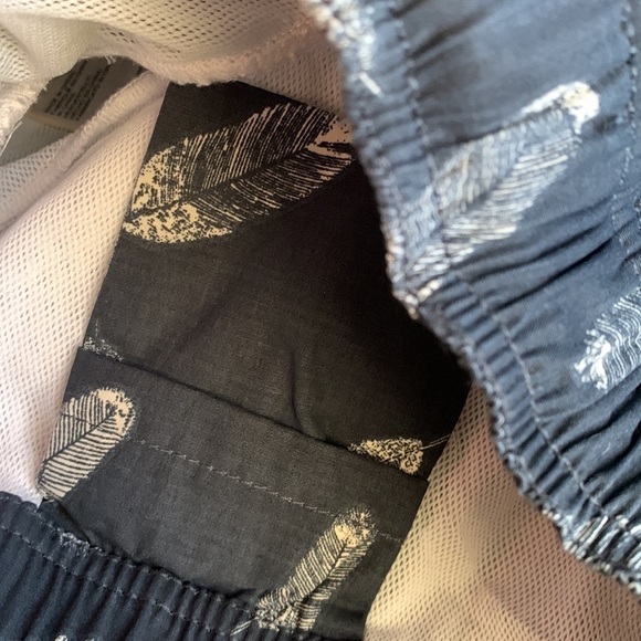 Goodthreads Navy Blue Feather print Men’s swim trunks‎ size M NWT - Picture 8 of 13